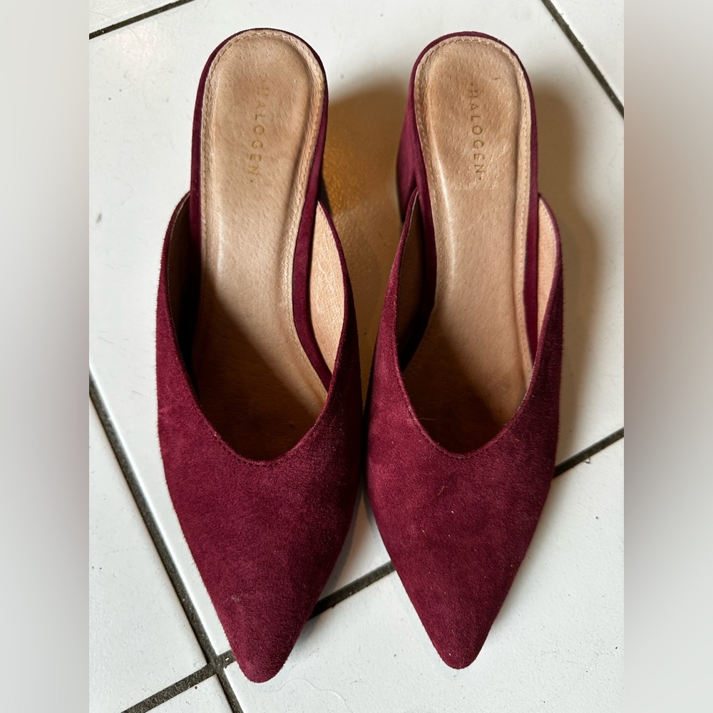 Halogen Suede Heeled Mules